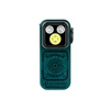 Olight Green Oclip Pro front view with multi-beam lighting and textured compass design for everyday carry and utility.