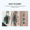 Olight Imini 2 keychain light attached to keys, pants, and a necklace, highlighting its easy portability.