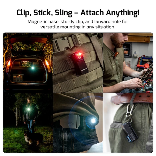 Oclip Pro Clip Light 500lm Magnetic USB C Rechargeable Flood Spot
