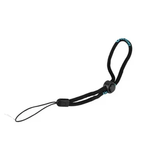 Black adjustable lanyard with blue Olight branding for flashlights, cameras, and keys
