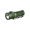 Olight Warrior Mini 3 olive green tactical EDC flashlight with dual switches, side switch, and pocket clip