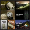 Olight Warrior Ultra tactical flashlight features showcasing premium material, textured tail switch, and long battery life.