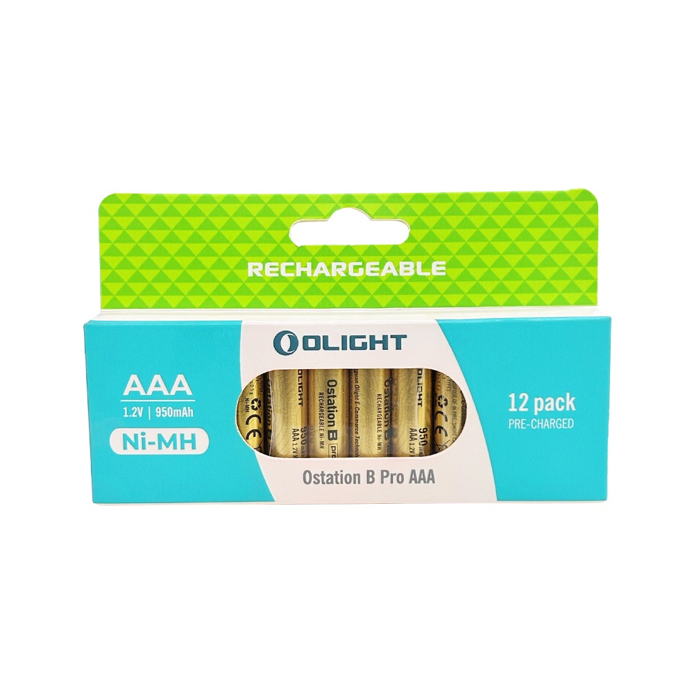 Olight Ostation B Pro 12-pack AAA Ni-MH Rechargeable Batteries 950mAh for Household Devices