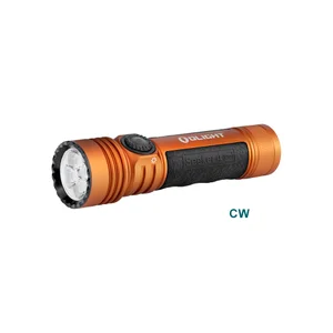 Olight Orange Seeker 4 Pro Flashlight Side View with Textured Grip for Enhanced Tactical and Outdoor Lighting