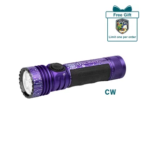Olight Purple Seeker 4 Pro Flashlight with Textured Grip and Circuitry Design for Illumination and Everyday Carry