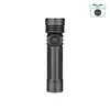 Olight Black Seeker 4 Pro Flashlight Front View with Textured Grip and Rotary Switch Knob for Outdoor Search Rescue