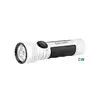 Olight White Seeker 4 Pro Flashlight Side View with Textured Grip and Rotary Switch for Everyday Carry and Outdoor Lighting