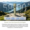 Olight OD Green Seeker Ultra Flashlight standing on mountain rock with long battery runtime specs for camping and outdoor use