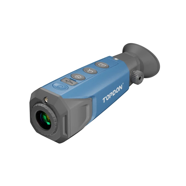 TOPDON handheld thermal imaging monocular camera with blue housing isolated on white background