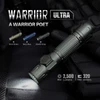 Olight Warrior Ultra tactical flashlight in Olive Green featuring 2500 lumens and 320 meters beam distance.