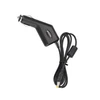 Olight black car charger adapter with cable and yellow tip connector isolated on white background