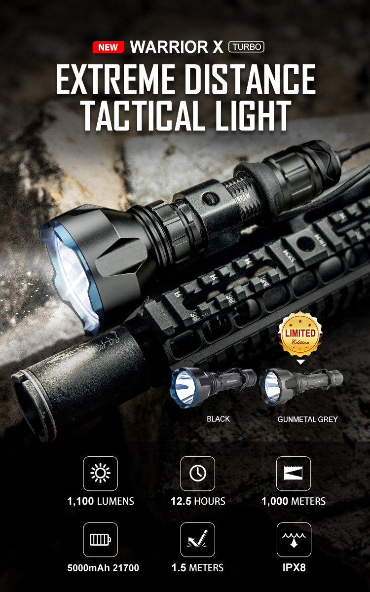 Olight Warrior X Turbo Kit 1000 Meters Beam Hunting Torch - Olight UK