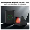 Magnetic charging cover for optic, displaying precise battery levels for both cover and optic.