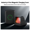 Magnetic charging cover with battery display, compatible with optics.